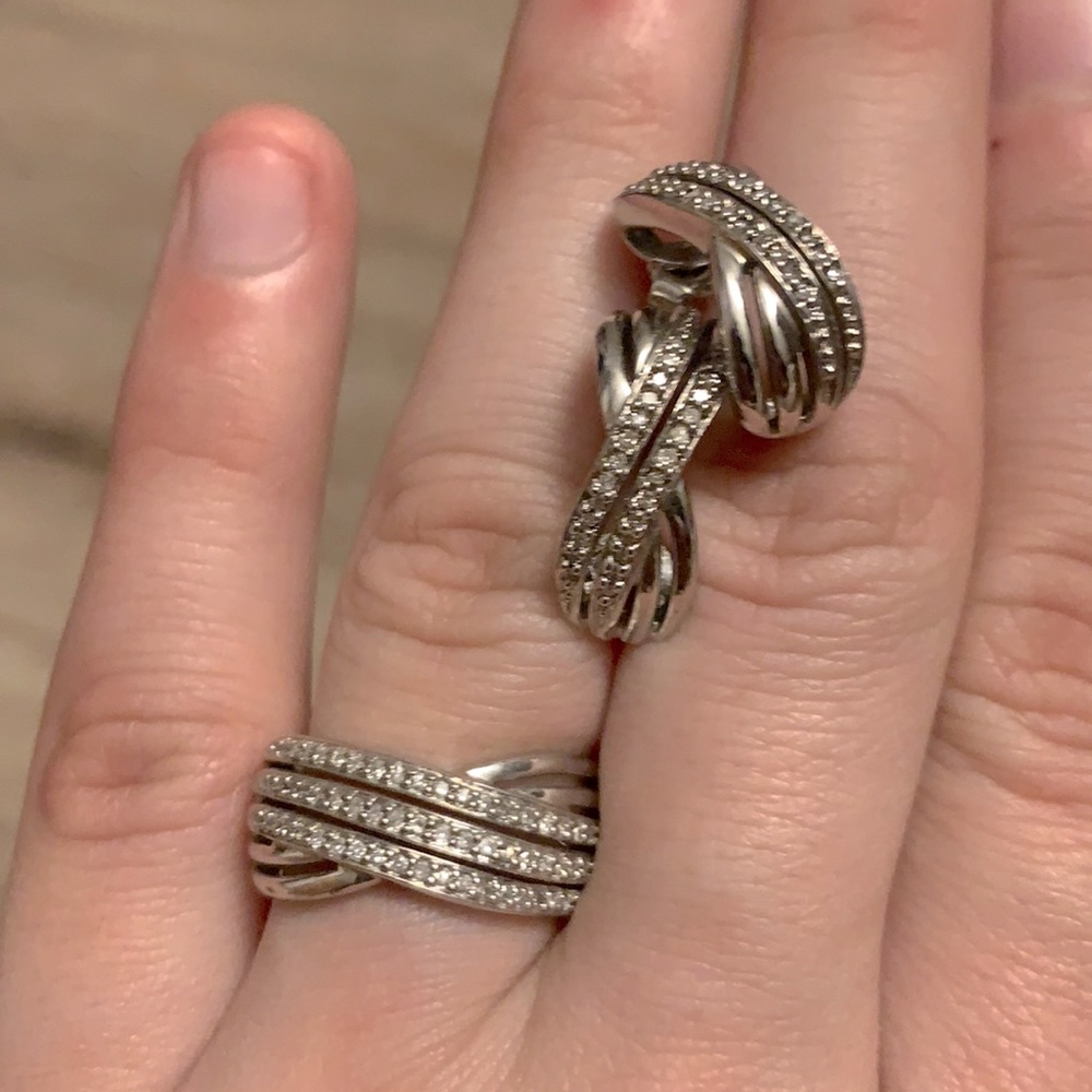 Sterling Silver Earrings And Ring Set